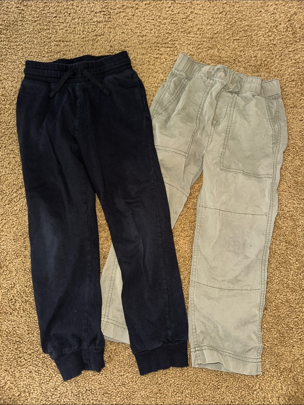Kids Black Jogger and Green Pull-On Pants LOT